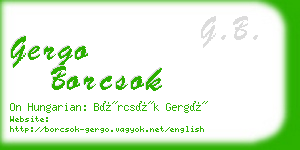 gergo borcsok business card